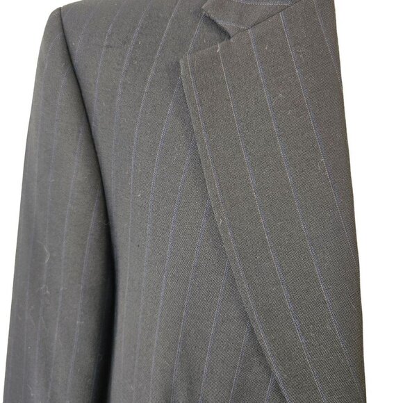 TownCraft JC Penny Navy Blue Pinstripe 2 Button Sport Coat Poly Wool Size 38S - Picture 8 of 11